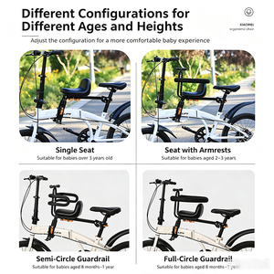 Porte-enfant avant amovible pour vélo, siège de vélo pour bébé avec coussin confortable, accessoire de cyclisme familial en plein air - Product Image 5