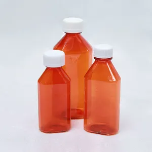1OZ 2OZ 3OZ 4OZ 6OZ 8OZ 12OZ 16OZ Pharmaceutical Plastic Liquid Oval Bottles Graduated Transparent Bottles For Chemicals