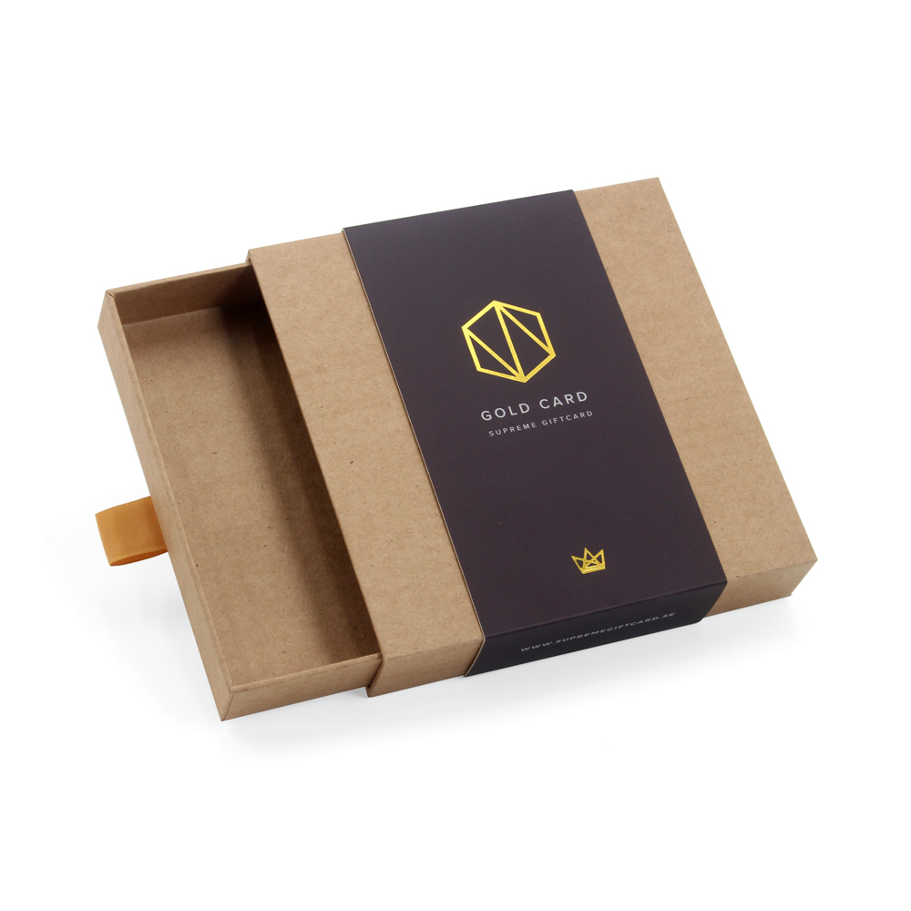 Custom Printed Slim Brown Kraft Sleeve Drawer Sliding Card Packaging Box With Sleeve