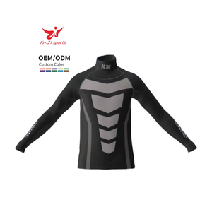 Individuell Gestaltbares Unisex Eishockey Baselayer Shirt mit Nackenschutz, Langarm, Schutz und Sublimationsdruck - Product Image 1
