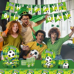Forniture per feste di <span class=keywords><strong>calcio</strong></span> per 20 ospiti tema <span class=keywords><strong>calcio</strong></span> Set di stoviglie di compleanno decorazioni per la tavola bomboniere piatti di carta tovaglioli forchette - Product Image 4