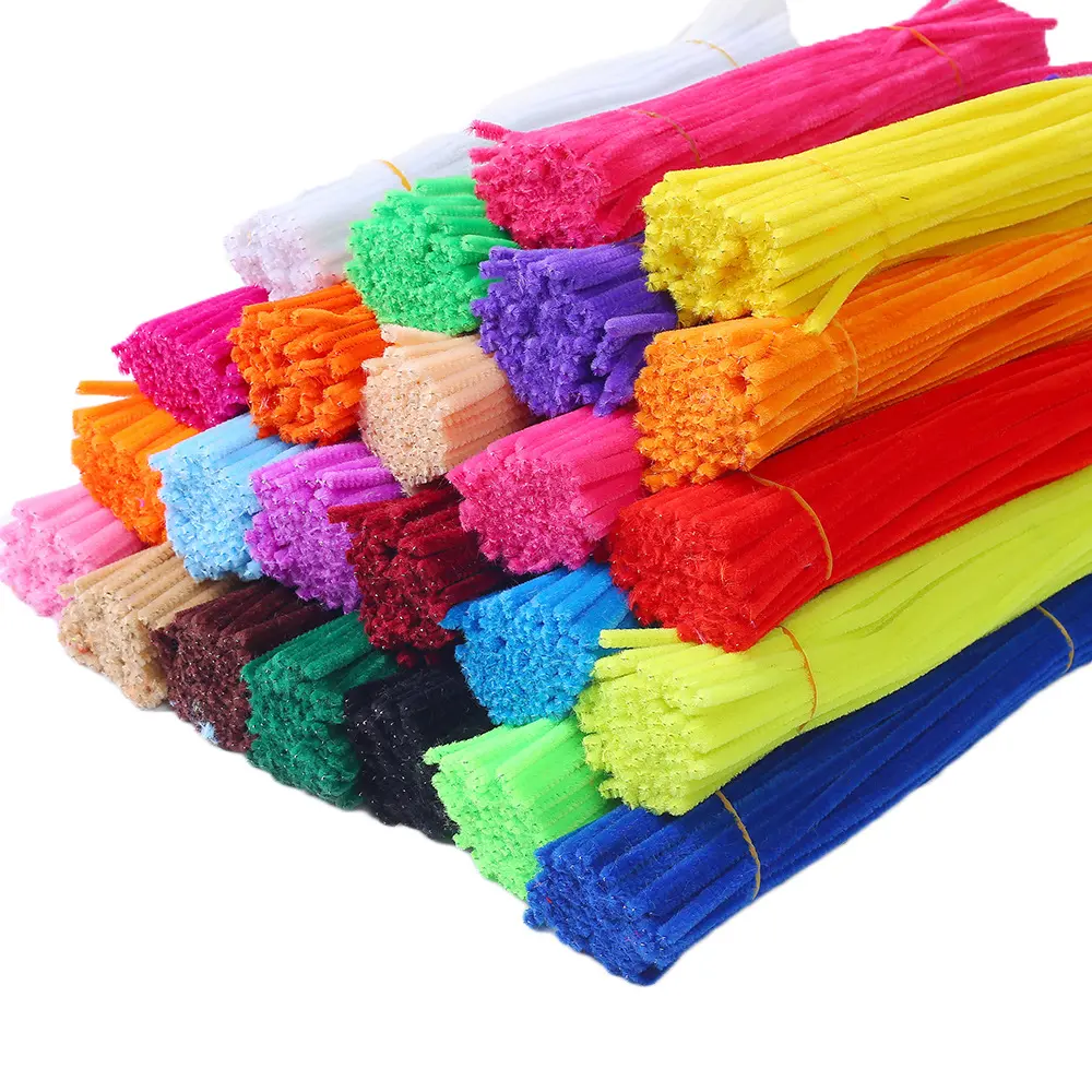 Customized High Quality Shilly Stick Chenille Stems Christmas Colorful Pipe Cleaners