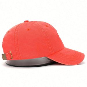 New Arrival 6 Panel Custom Fashion Female Unstructured Washed Cotton Red Adjustable Embroidery Logo Baseball <b>Hat</b> - Product Image 5