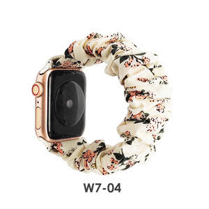 Apple Watch用38/42mm 40/44mm弾性ファブリックバンドブレスレット女性人気フラワープリントシュシュウォッチストラップ - Product Image 6