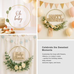 Cercles en fer faits à la main pour artisanat, macramé, attrape-rêves, centres de table floraux, couronnes de mariage DIY, fournitures pour événements et fêtes, Chine - Product Image 4