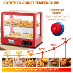 Réchauffeur de nourriture de comptoir en acier inoxydable pour hôtel, contrôle de la température, présentoir à <span class=keywords><strong>pizza</strong></span>, 3 niveaux, 1200W, grande taille - Product Image 6