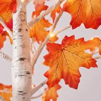 Lumière LED d'arbre en plastique à feuilles de bouleau 24L, double usage, alimentée par piles, éclairage intérieur avec indice de protection IP44 pour Pâques