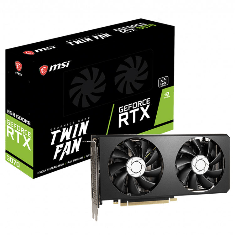 MSI NVIDIA GeForce RTX 3070 TWIN FANは、8GB GDDR6256ビットメモリ