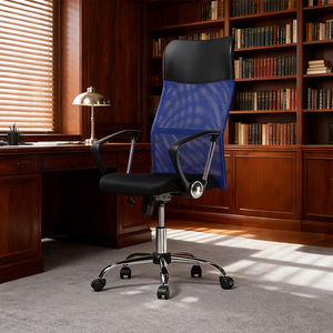 Siège durable à structure métallique avec appui-tête réglable et dossier <span class=keywords><strong>en</strong></span> maille pour s'asseoir toute la <span class=keywords><strong>journée</strong></span> Chaise simple noire Salle d'attente de bureau - Product Image 1