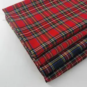 100% Polyester Yarn Dyed Classic Scotland Check Scottish Tartan Plaid Fabric For School Uniform