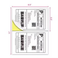 Usine personnalisée étanche prédécoupé 8.5x11 adhésif étiquette d'expédition papier découpé autocollants pour jet d'encre Laser Pringter Ups Logo