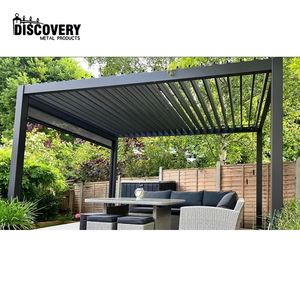 Pergola de jardin en aluminium à prix d'usine, gazebo motorisé, toit à lames orientables, imperméable, pergola bioclimatique d'extérieur - Product Image 1
