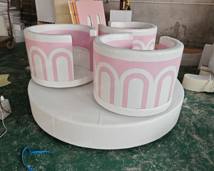 Indoor Soft Play Equipment for Three Kids Spin Ride Cup Merry Go <b>Round</b> Party Events Tree <b>Swing</b> - Product Image 4