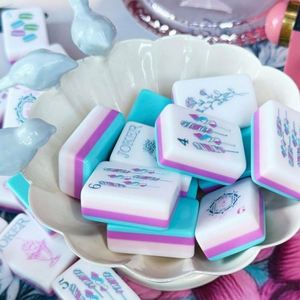 Fichas de Mahjong Americanas de Lujo con Diseño Floral, 160 Piezas, Acrílicas, Tipo Cupcake, para Noches de Juego para Chicas - Product Image 3