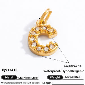 2025 Dainty Handmade DIY Stainless Steel Pendant <strong>Charms</strong> 18K Gold Plated Zircon Letter <strong>Word</strong> <strong>Charm</strong> Pendant for Unisex - Product Image 6
