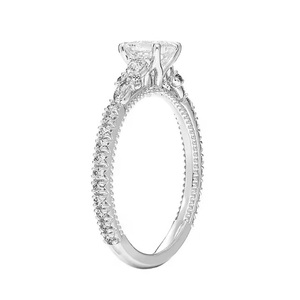 Anillo de moissanita creado con corte Ascher, joyería de compromiso de boda Halo de Plata de Ley 925, anillo de moissanita Micro pavé para mujer - Product Image 6