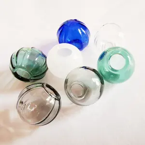 Bola de cristal de cúpula soplada de 16mm, cuentas huecas de un agujero, cúpula de cristal de linterna de 6mm para luces Led, anillo de Metal, decoración artesanal