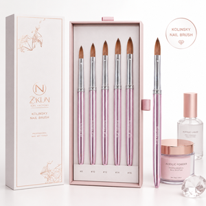 Pincel de <span class=keywords><strong>Uñas</strong></span> Acrílico Tamaño 6/8/10/12/14, 100% Kolinsky, Logotipo Personalizado, Color Rosa Nude, Pincel Profesional <span class=keywords><strong>para</strong></span> <span class=keywords><strong>Uñas</strong></span> Acrílicas - Product Image 1