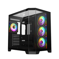 Gabinete de Computadora AntarcChill ATX Mid Tower, Diseño de Alto Flujo de Aire con Vidrio Templado Completo, Compatible con Radiadores Dobles