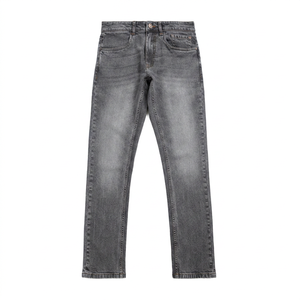 Jeans de Mezclilla Azul Lavado a la Piedra para Hombre, Corte Recto, Cintura Media, Cierre de Botones, Estilo Casual, 100% Algodón Tejido - Product Image 3