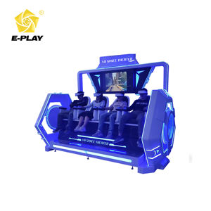 Cinéma <span class=keywords><strong>VR</strong></span> commercial 4 places, construction en métal et fibre de verre, fonctions de vibration et de soufflage d'air, films multi-thèmes pour utilisation en intérieur - Product Image 3