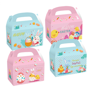 Confezione regalo personalizzata per bunny <span class=keywords><strong>happy</strong></span> easter festival confezione di caramelle biscotto cibo da forno torta timpano scatole di carta con manico - Product Image 2