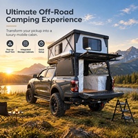Camper personnalisé pour pick-up, type Overland, avec tente escamotable intégrée à la benne