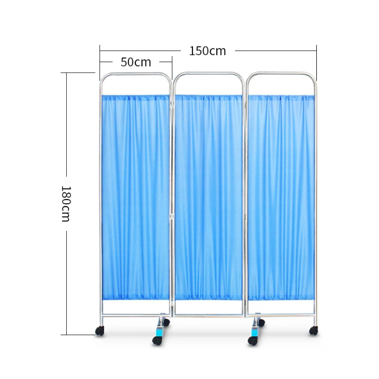 Hospital Furniture Blue / White Color folded SS Hospital Screen