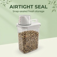 Conteneur de stockage hermétique pour aliments secs de cuisine avec tasse graduée, sans BPA, moulé par injection, couvercle à double usage à fermeture par pression