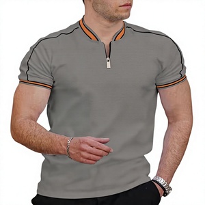 เสื้อโปโลชาย ผ้าถักกันยับ 220 GSM ผ้าปิเก้ 50% คอตตอน/50% โพลีเอสเตอร์ ปักโลโก้ตามสั่ง MOQ ต่ำ สไตล์เฮนลีย์ คอซิป - Product Image 3