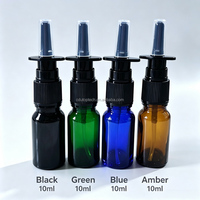 Flacon pulvérisateur nasal en verre vide de 5 ml, noir, ambre, bleu, vert, rechargeable, pour usage pharmaceutique - Vente en gros