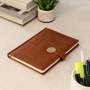Custom Logo A3 Size Journal A5 Button 100 <b>Sheets</b> Simple Hardcover <b>Leather</b> PU Thermal for Business Meetings Personal Note Taking - Product Image 3
