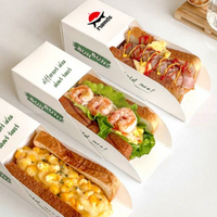Printon Emporter Emballage Alimentaire Personnalisé Mini Burger Petit Déjeuner Boîte D'emballage Pour Gaufres Papier Oeuf Goutte Sandwich Boîte
