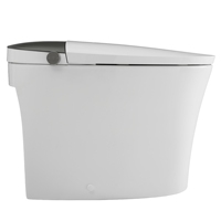 WC intelligent allongé avec bidet, hauteur confort ADA, siège chauffant, chasse d'eau puissante 1000g, séchage à l'eau chaude