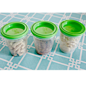 Plastic Circle Modern Minimalist Food Storage Containers Airtight Jars Bins Snack Boxes 5-Piece Set <strong>Microwave</strong> Safe 8 oz <strong>Small</strong> - Product Image 3