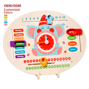 New Arrival Elephant Digital Clock Season Date Learning Sliding Puzzle Games Montessori Educational Toys for Kids Boys Girls - Product Image 1