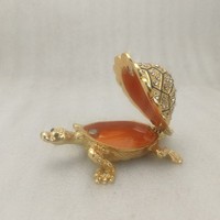 Nouvelle statue en métal émaillé d'animal réaliste, petite taille, sculpture de tortue en métal pour cadeau du Nouvel An