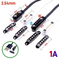 Kabel pengisian daya kualitas tinggi magnetik 2.54MM 2 3 4 Pin kabel Data magnetik Pogo Pin soket pengisi daya konektor