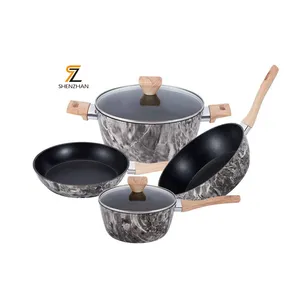 China Supplier Pots And Pans Home Modern Style Cooking Forged Aluminum Cookware Set