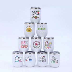 Ustensile de cuisson 12oz/360ml avec logo personnalisé Tasse à café double cuillère à café Isolation de voyage Tasses à bière mignonnes Tasse à vin avec couvercle - Product Image 3