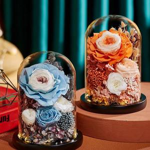 Rosas Eternas Hechas a Mano con Luz LED en Cúpula de Cristal para el Día de la Madre, Navidad, Graduación, Año Nuevo Chino, Acción de Gracias - Product Image 3