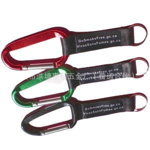 Hui Chuang Hardware Aluminum Carabiner D Type With Strap For Outdoor Sports - Product Image 5