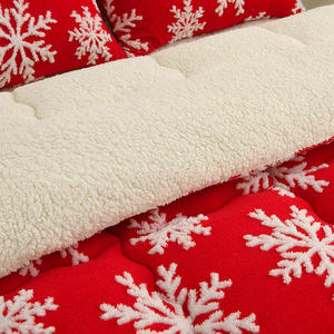 Offre Spéciale confortable rouge neige imprimé hiver épaissir flanelle Sherpa polaire couettes - Product Image 6