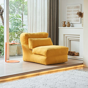 Canapé modulaire d'angle extensible convertible en tissu rembourré durable moderne à un siège sans accoudoirs pour les salons de villa - Product Image 4