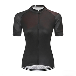 เสื้อจักรยานแขนสั้นสีดำสำหรับผู้หญิงมืออาชีพ พิมพ์โลโก้ได้ ระบายอากาศได้ดี แห้งเร็ว ทรงแอโร่ เหมาะสำหรับการแข่งขัน - Product Image 1