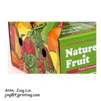 Caja de Cartón Corrugado Tipo E para Empaque de Frutas, con Asa e Impresión Personalizada, Calidad de Sonido