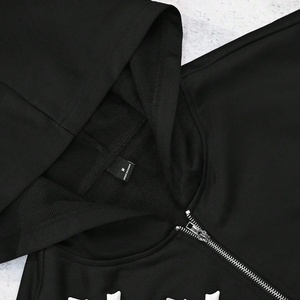 Streetwear Manufacturer Customized Heavyweight 450 GSM Oversized Hoodie 3D Cross Puff Graphic Print Boxy Cropped Mens Zip Hoodie - Product Image 3