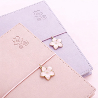 Carnet de notes promotionnel Sakura Kawaii à couverture souple en cuir PU, recharges interchangeables, reliure thermique, 32K, 96 feuilles, impression UV