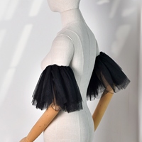 Robe de mariée pour femme YouLaPan VG82-B, cordon élastique détachable, design multi-couches, matière nylon, longueur courte, printemps/été