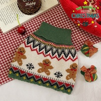 Pull de Noël pour chien, vêtements chauds en tricot pour animaux de compagnie avec motif renne et pain d'épices pour chiens de petite et moyenne taille